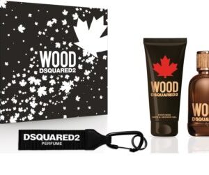 Dsquared2 Wood Pour Homme Eau de Toilette 100ml & Bath & Shower Gel 100ml & Keychain